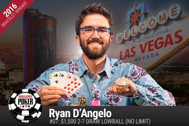 RYAN D'ANGELO WINS 2-7 DRAW LOWBALL TOURNEY, EARNS FIRST GOLD BRACELET
