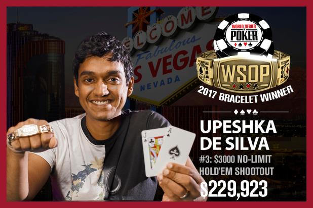UPESHKA DE SILVA CLAIMS SECOND CAREER BRACELET IN $3,000 SHOOTOUT