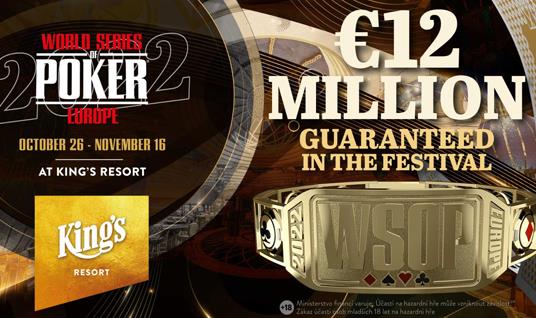 WORLD SERIES OF POKER RELEASES 2022 WSOP EUROPE & 2022/23 INTERNATIONAL CIRCUIT SCHEDULES