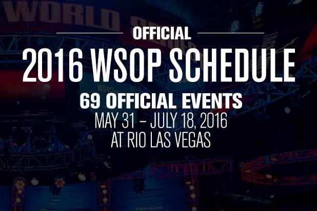 WSOP FINALIZES 2016 SCHEDULE WITH 69 EVENTS ON TAP