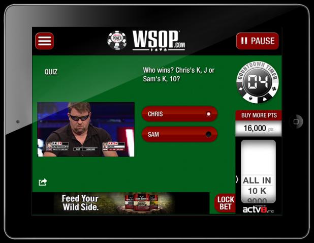 CIE and ACTV8.me LAUNCH 2nd SCREEN COMPANION APP FOR WSOP ESPN TELECASTS