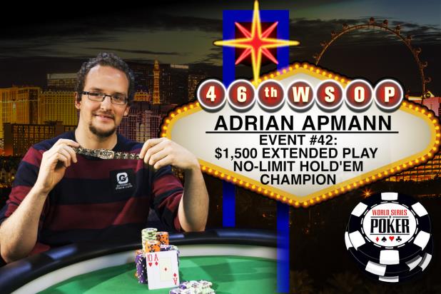 GERMAN PLAYER ADRIAN APMANN NEEDS EXTENDED PLAY TO WIN A WSOP GOLD BRACELET